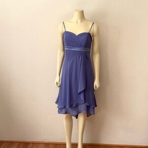 Elegant Lavender Spaghetti Strap Handmade Dress